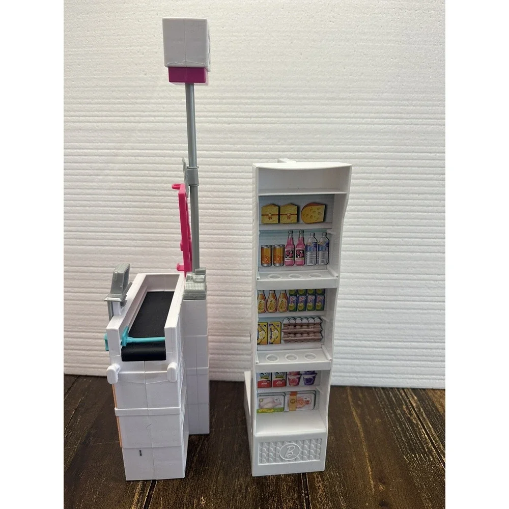 2018‎ Barbie GROCERY STORE w/CHECK-OUT, SHELVES & SCALE + CART & GROCERIES